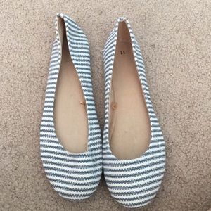 blue and white striped flats